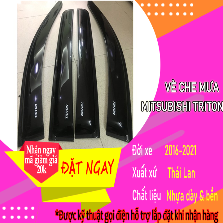 Vè che mưa đen triton 2017-2018-2019-2020-2021-2022 Thái lan dầy