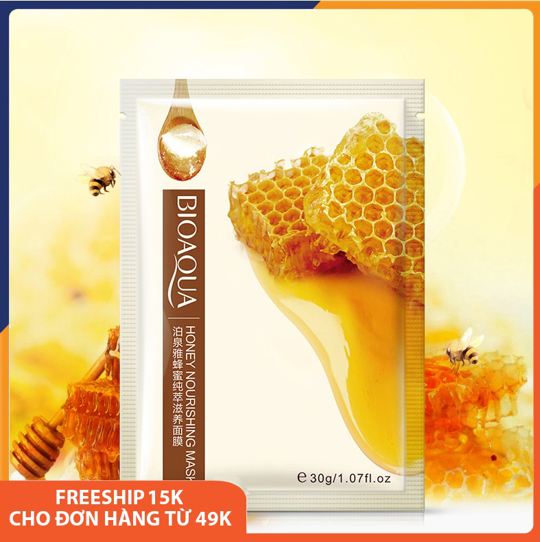 Combo 5 mặt nạ giấy dưỡng da BIOAQUA chiết xuất từ mật ong nguyên chất dưỡng ẩm, giúp da mềm mịn, sáng màu, cấp nước, thải độc, phục hồi da, chống lão hóa, se khít lỗ chân lông SPU072
