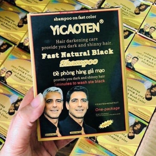 [HCM] Dầu Gội Đen Tóc Thái Lan Tại Nhà Yicaoten Có Kèm Bao Tay - Combo 5 gói - Halido