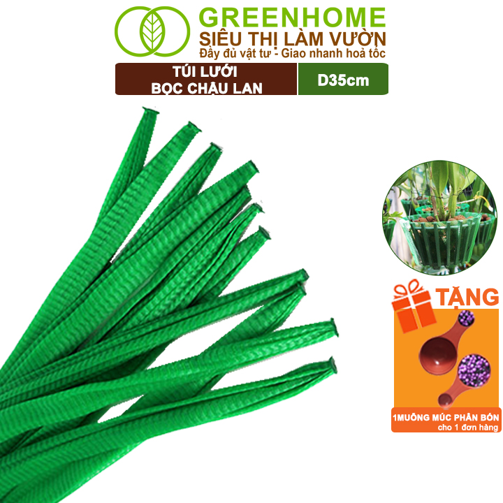 Lưới lót chậu lan greenhome, d35cm, dụng cụ làm vườn, lót đáy chậu, ngăn rơi vãi giá thể, phân bón, độ bền cao, dễ dùng