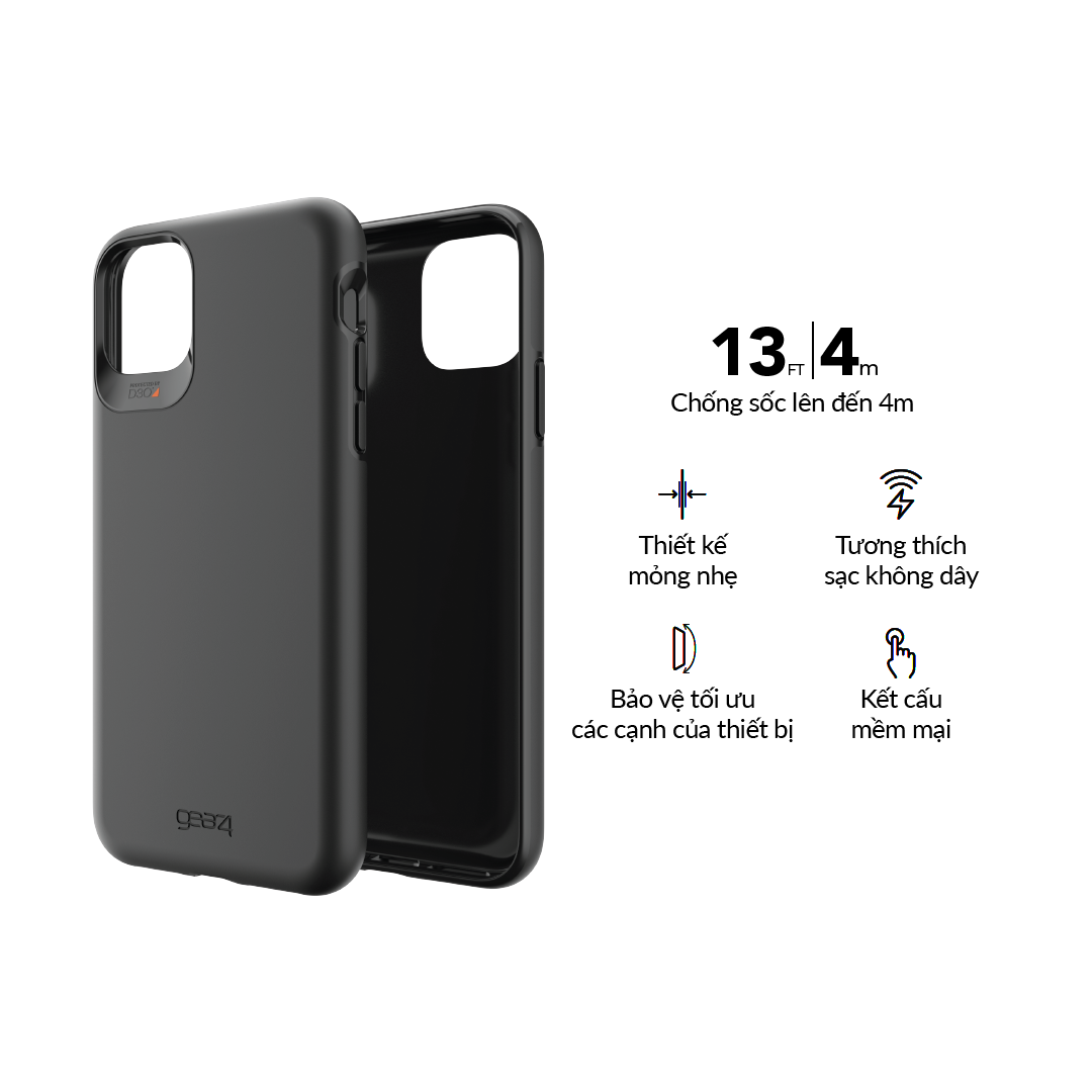 Ốp lưng chống sốc siêu mỏng bảo vệ hai lớp GEAR4 D3O Holborn Apple dành cho iPhone 11 - Burgundy