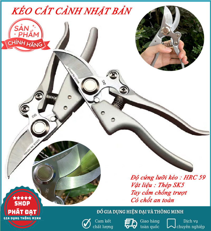Kéo Cắt Cành Sk5 Nhật Bản SADA 210 Đa Năng Cộng Lực - Kéo Cắt Tỉa Cây Cảnh Cây Ăn Quả Mũi Nhọn - Kéo Cắt Cành Cây Cầm TayKéo cắt cành cây SẮC VĨNH VIỄN SADA-210mm .