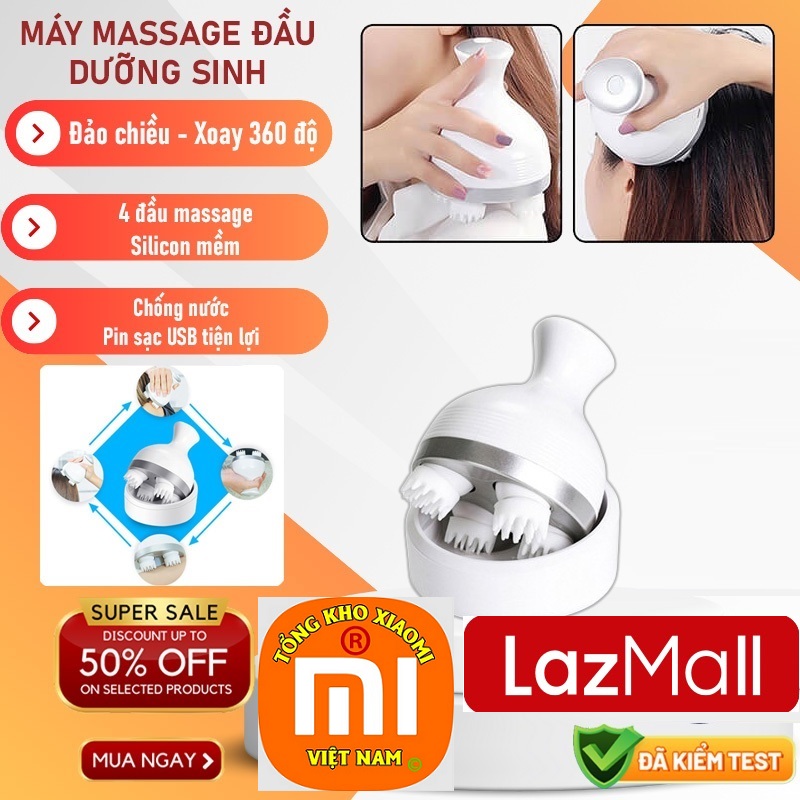 Bắt “Deal” LazMall Nè -60 Đến 70% Máy Massage Da Đầu Dưỡng Sinh Xiaomi Máy Mát Xa Cầm Tay Giúp Giảm Căng Thẳng Máy Massage Đầu Mini 3D Massage Đầu, Cổ, Vai, Gáy Giúp Giải Tỏa Căng Thằng Mệt Mỏi, Lưu Thông Máu, Nhỏ Gọn Tiện Ích
