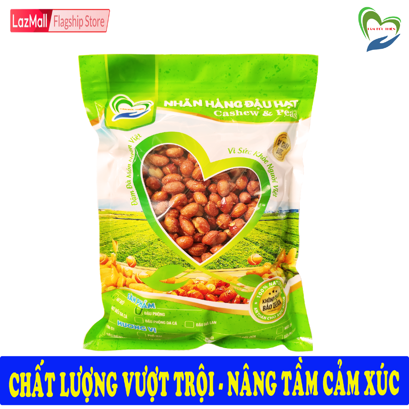 Công Nghệ Mới Thơm Ngon Hơn Nửa KG Đậu Phộng Rang Tỏi Ớt Thương Hiệu Tâm Đức Thiện Túi ZIP 500GR Thực Phẩm Đóng Gói Đóng Hộp Ăn Liền đồ ăn vặt bánh kẹo quà Tết