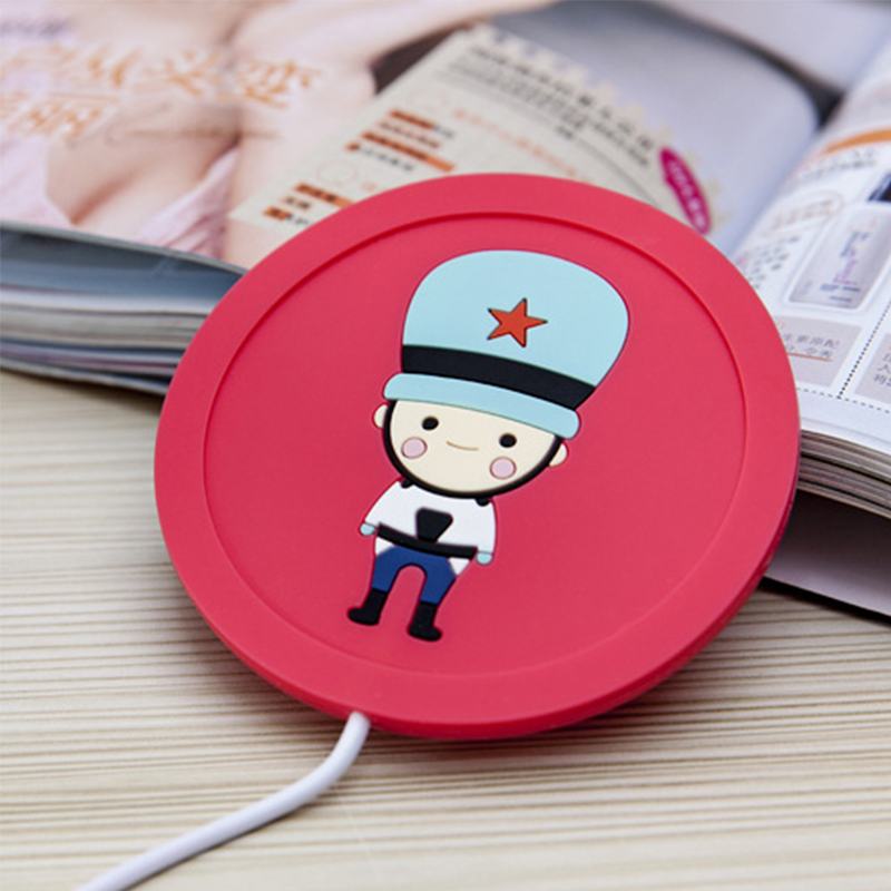 Đế lót ly cốc giữ nhiệt, hâm nóng đồ uống; Đế lót ly giữ nhiệt cổng USB hoạt hình dễ thương