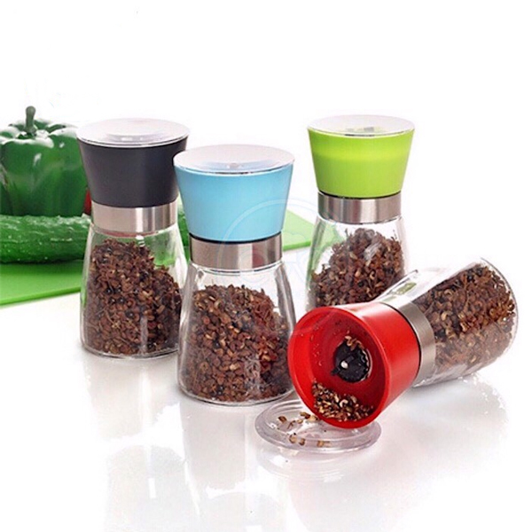 Lọ Xay Tiêu Thủy Tinh Cầm Tay Mini dung tích 150ml