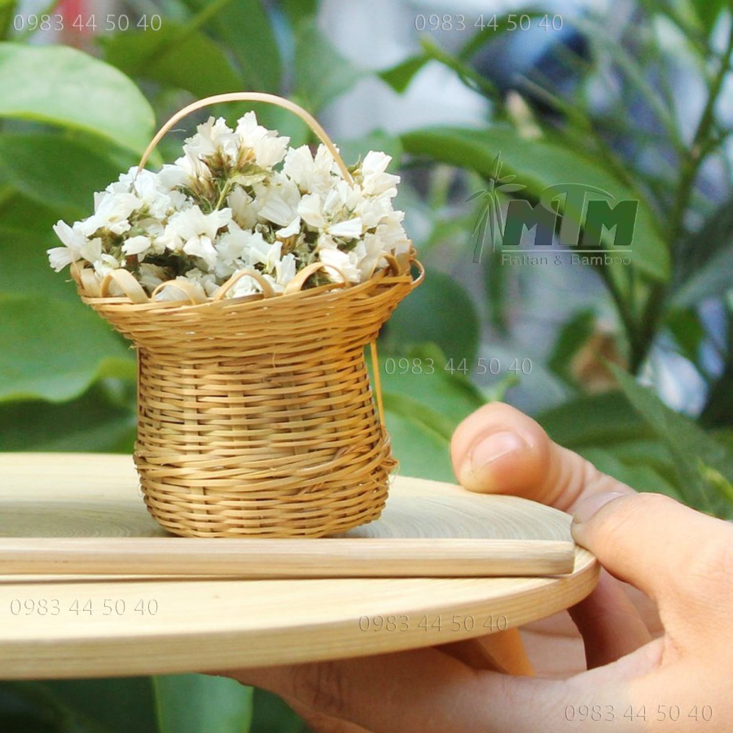 Giỏ tre mini l Giỏ hoa nhí - decor/trang trí, phụ kiện chụp hình.