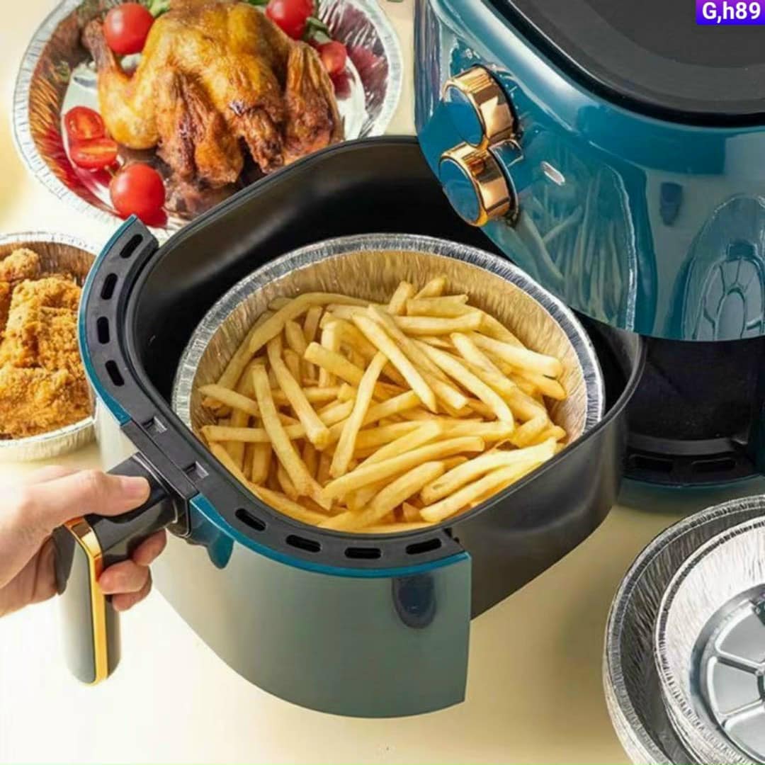 Khuôn bát giấy bạc lót nồi chiên không dầu, giấy bạc lót nồi chiên không dầu, giấy bạc nướng, sét 10 khuôn giấy bạc