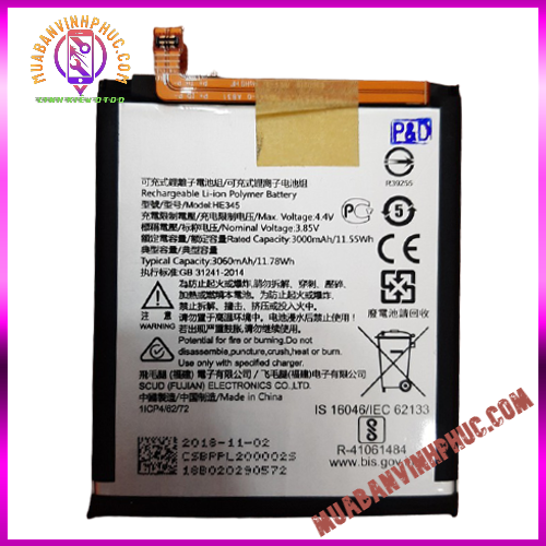 Pin nokia 6.1 / he345,dung lượng 3000mah / bảo hành 12 tháng - mbvp.com