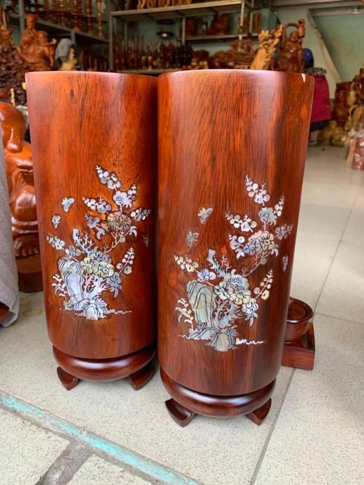 Ống đựng nhang gỗ hương cao 30cm