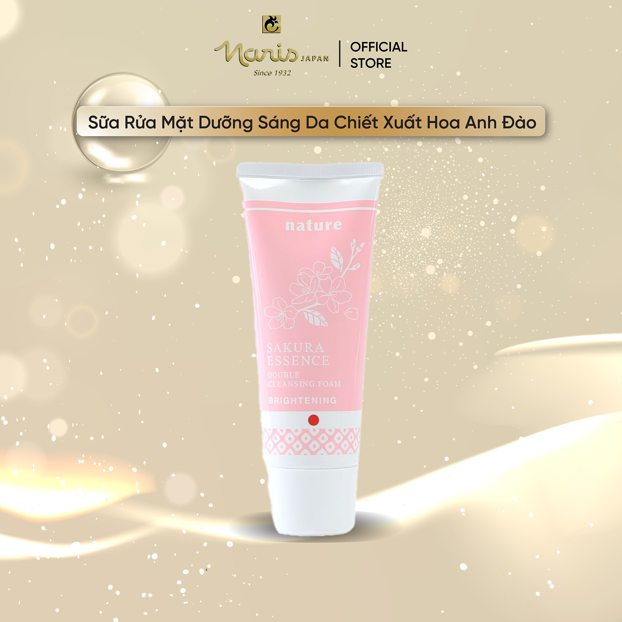 Sữa rửa mặt naris nature dưỡng sáng da chiết xuất hoa anh đào sakura 100g
