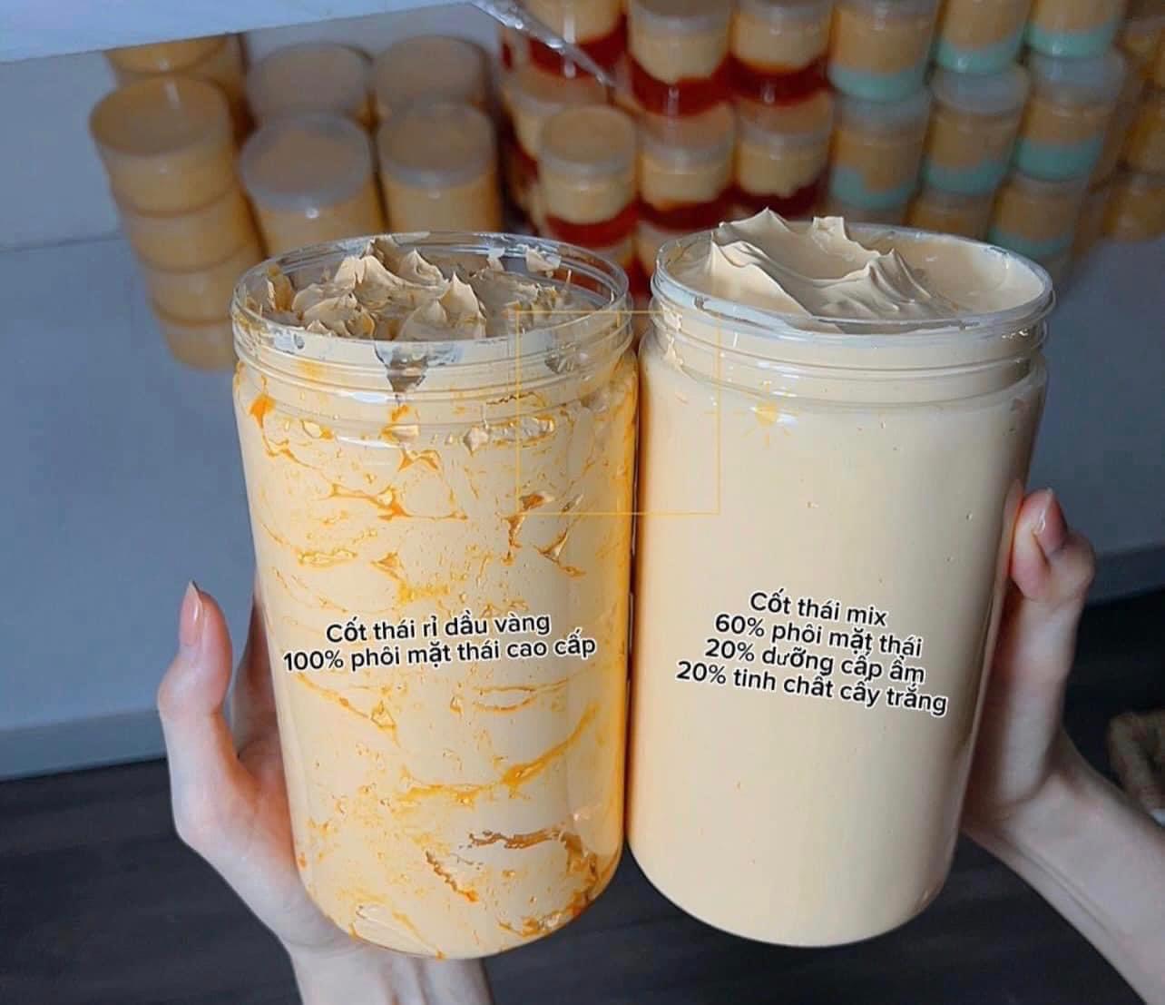 Kem cốt thái hủ 1kg - compo ngày đêm siêu trắng nhanh - kèm găng tay kì kem + bịch tắm trắng minhdang19