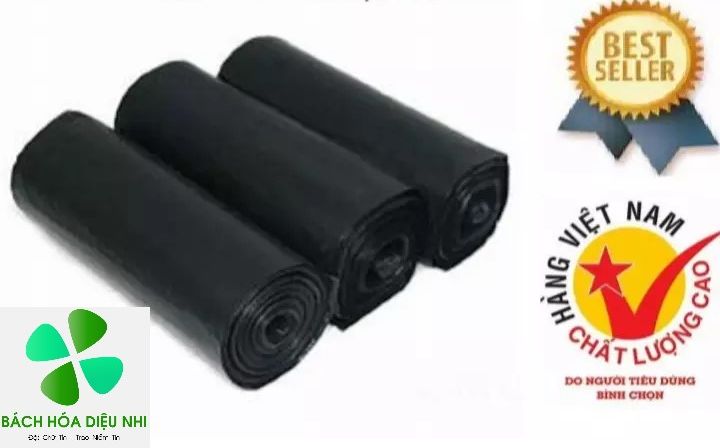 1kg túi đựng rác tự phân hủy sinh học đen trung 55x65cm và size đại 64x78cm