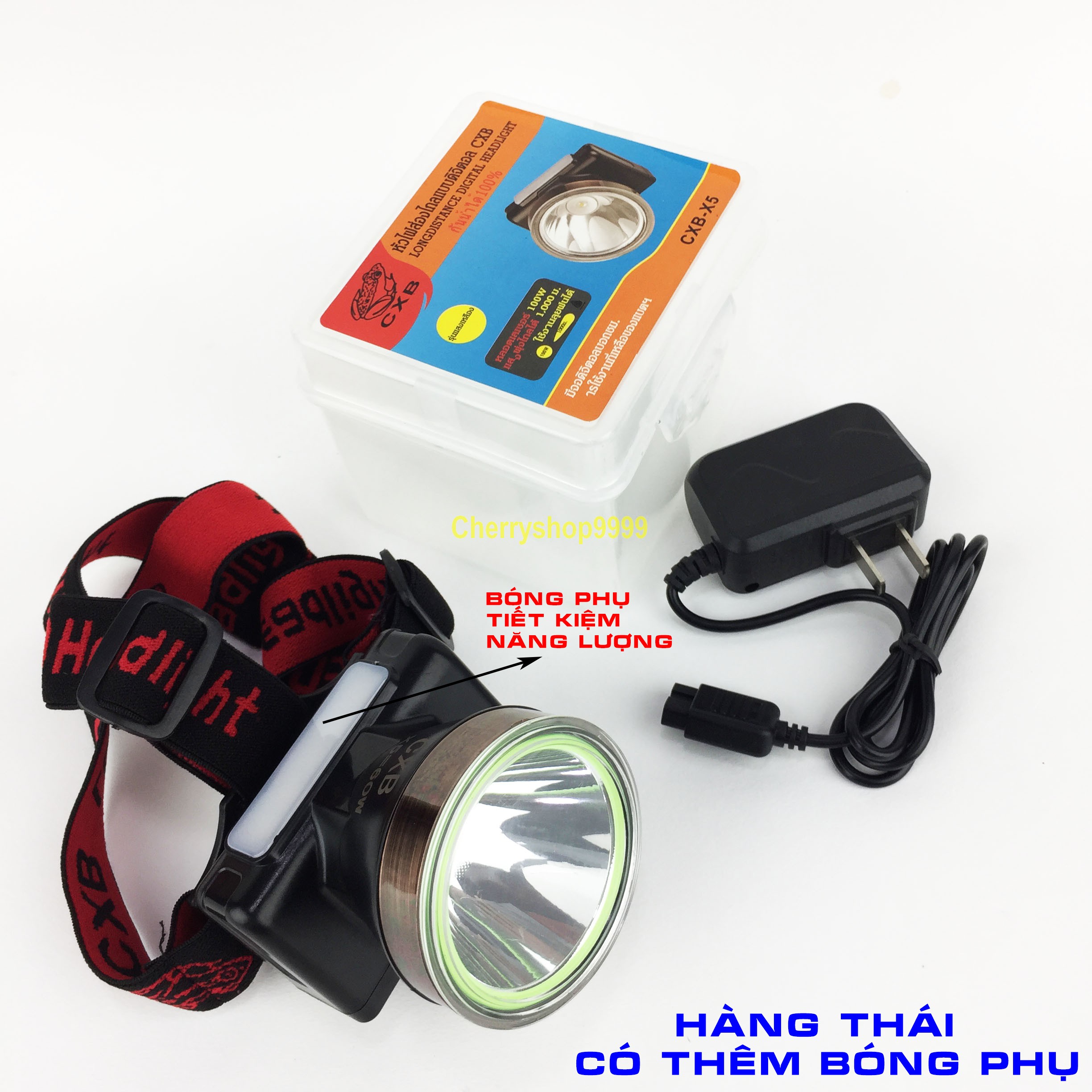 Đèn Pin Đội Đầu X5 bóng led siêu sáng chống nước Ánh sáng vàng hoặc Ánh sáng trắng có thêm bóng led phụ tiết kiệm pin CXB5