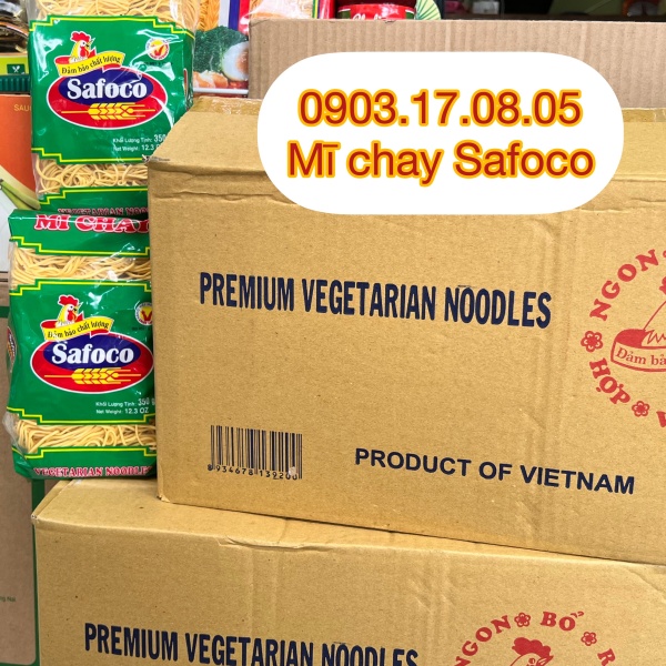 [thùng/chay] mì chay safoco (12 gói 350gr hoặc 16 gói 250gr)