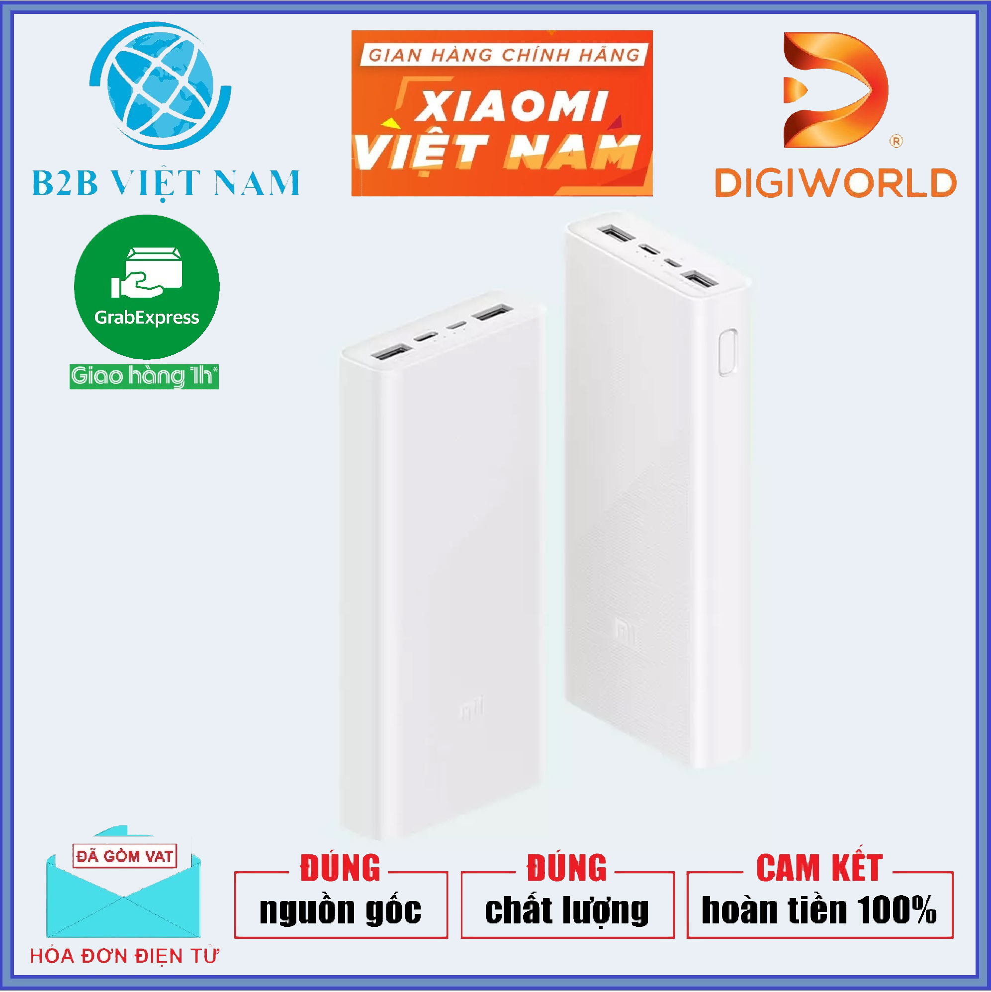 Pin sạc dự phòng Xiaomi gen 3 20000 - hàng chính hãng Xiaomi - bảo hành 6 tháng - lỗi 1 đổi 1