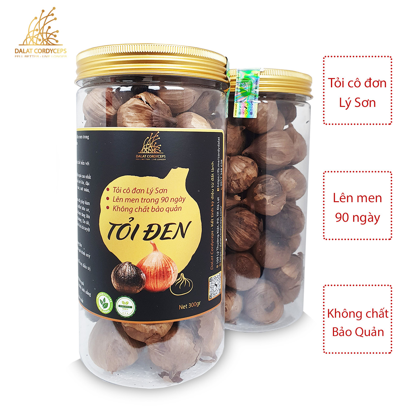 Tỏi đen cô đơn Dalat Cordyceps, loại thượng hạng