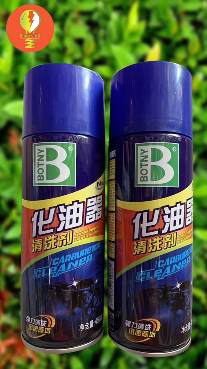 Bộ 2 bình xịt, chai xịt vệ sinh, xúc rửa bình xăng con, kim phun, béc phun xy lanh botny hàng chính hãng 450ml