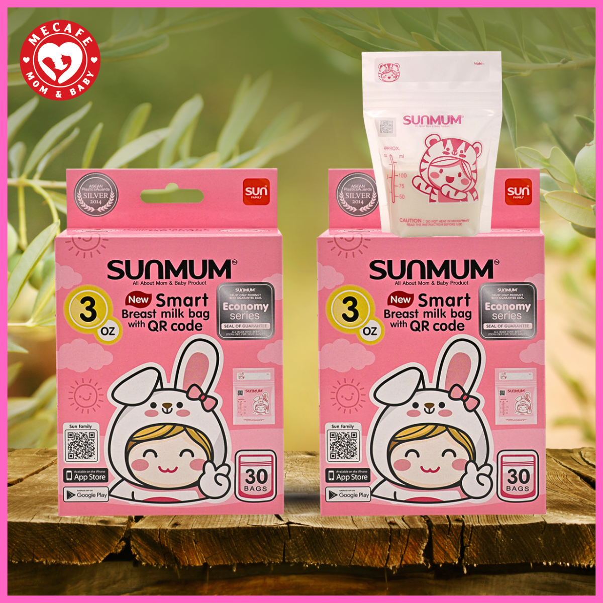 [Có tem niêm phong] Combo 2 Hộp túi trữ sữa Sunmum 100ml Thái Lan mẫu mới