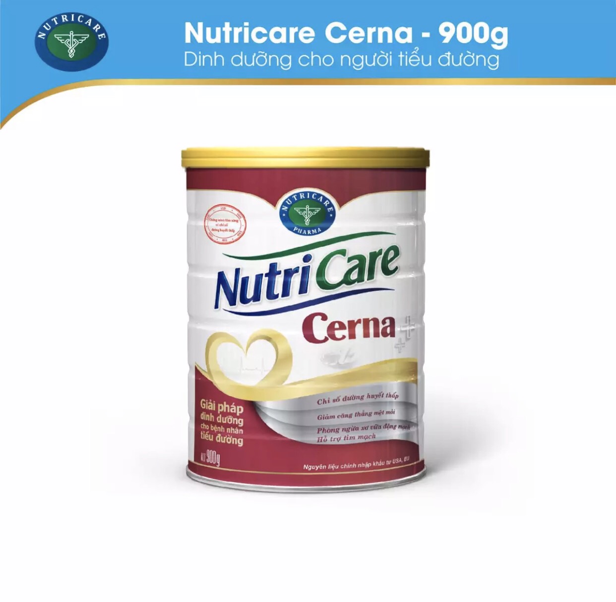[HCM]sữa Nutricare Cerna 900g - Dinh Dưỡng cho người đái tháo đường
