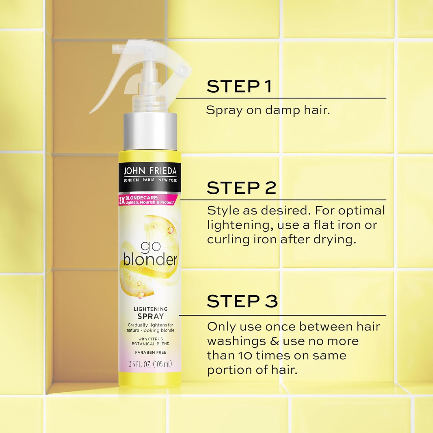 CHAI XỊT NÂNG TÔNG / DƯỠNG / BẢO VỆ TÓC John Frieda Sheer Blonde Go Blonder Lightening Spray, 105ml
