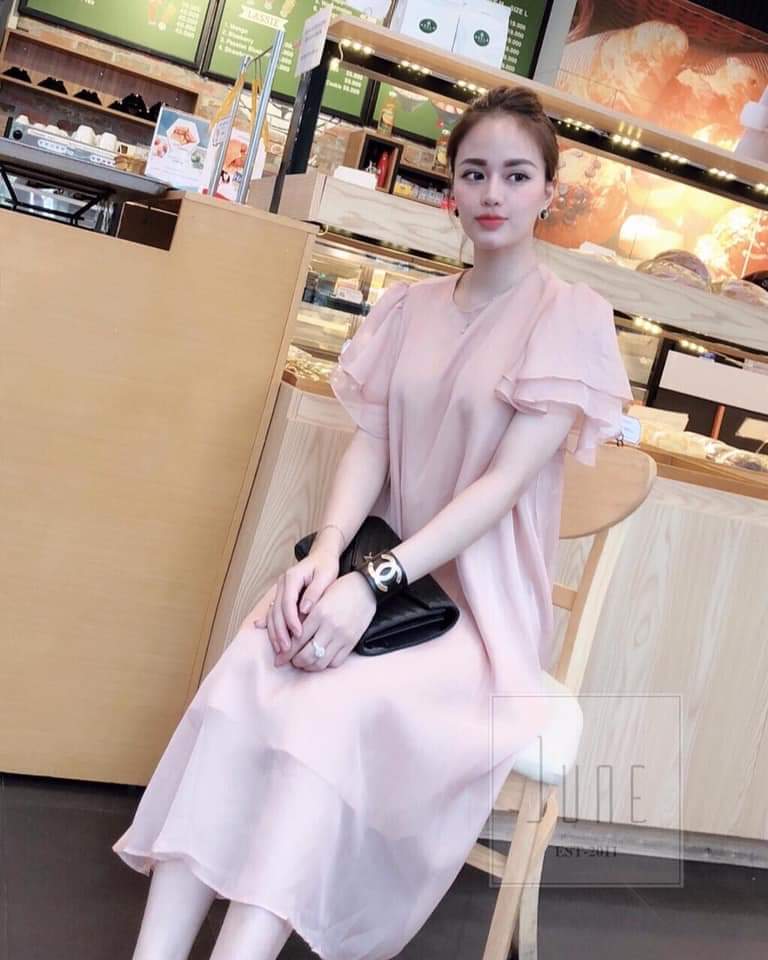 [Hàng loại 1]Đầm Bầu Váy Bầu cao cấp dáng Xuông Chất Lụa Hàn Mềm, siêu mát Thấm Mồ Hôi Tốt, Freesize từ 45 đến 70Kg