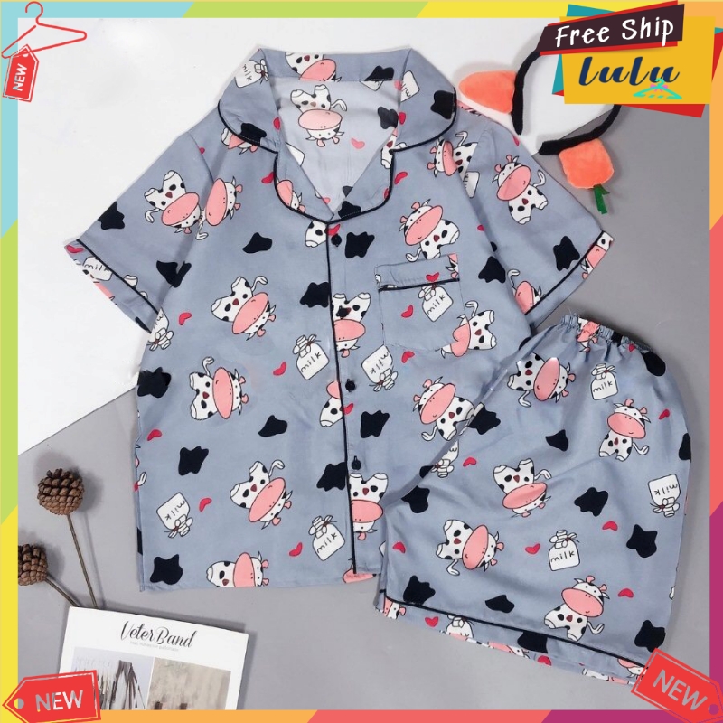 Bộ đồ mặc nhà nữ quần cộc áo cộc pyjama kate Thái freesize dưới 60kg Lulu Shop