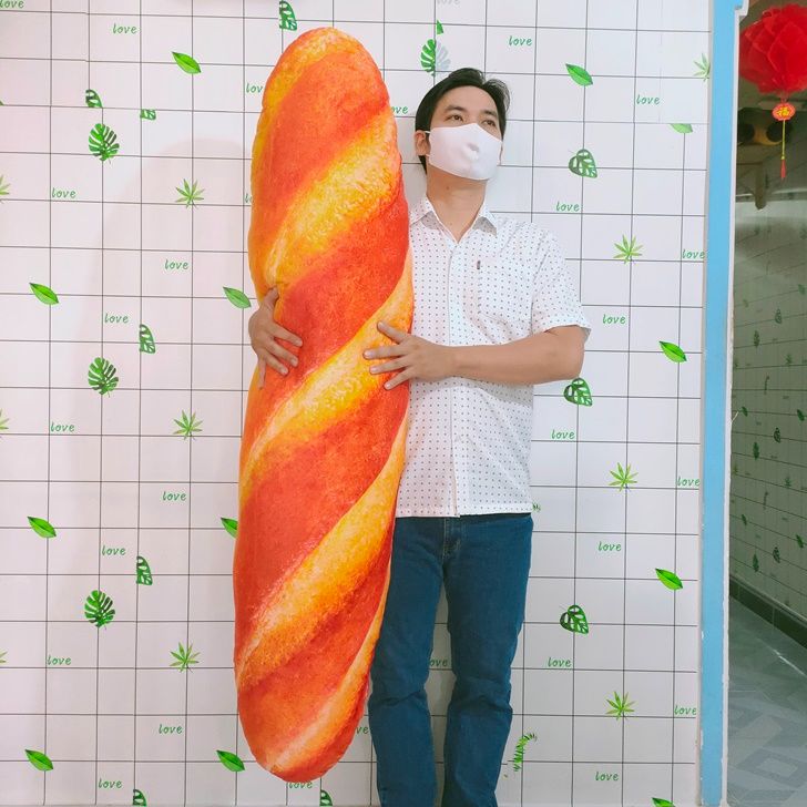 Gối ôm bánh mì khổng lồ size đại to hơn người 1met6 hàng việt nam xuất khẩu