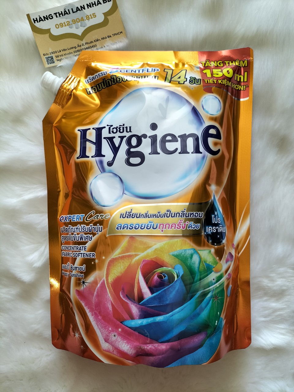 NƯỚC XẢ VẢI HYGIENE THÁI LAN MÀU VÀNG HAPPY 1300ML