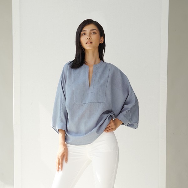 Áo cổ v lanh 2nd date top029sb