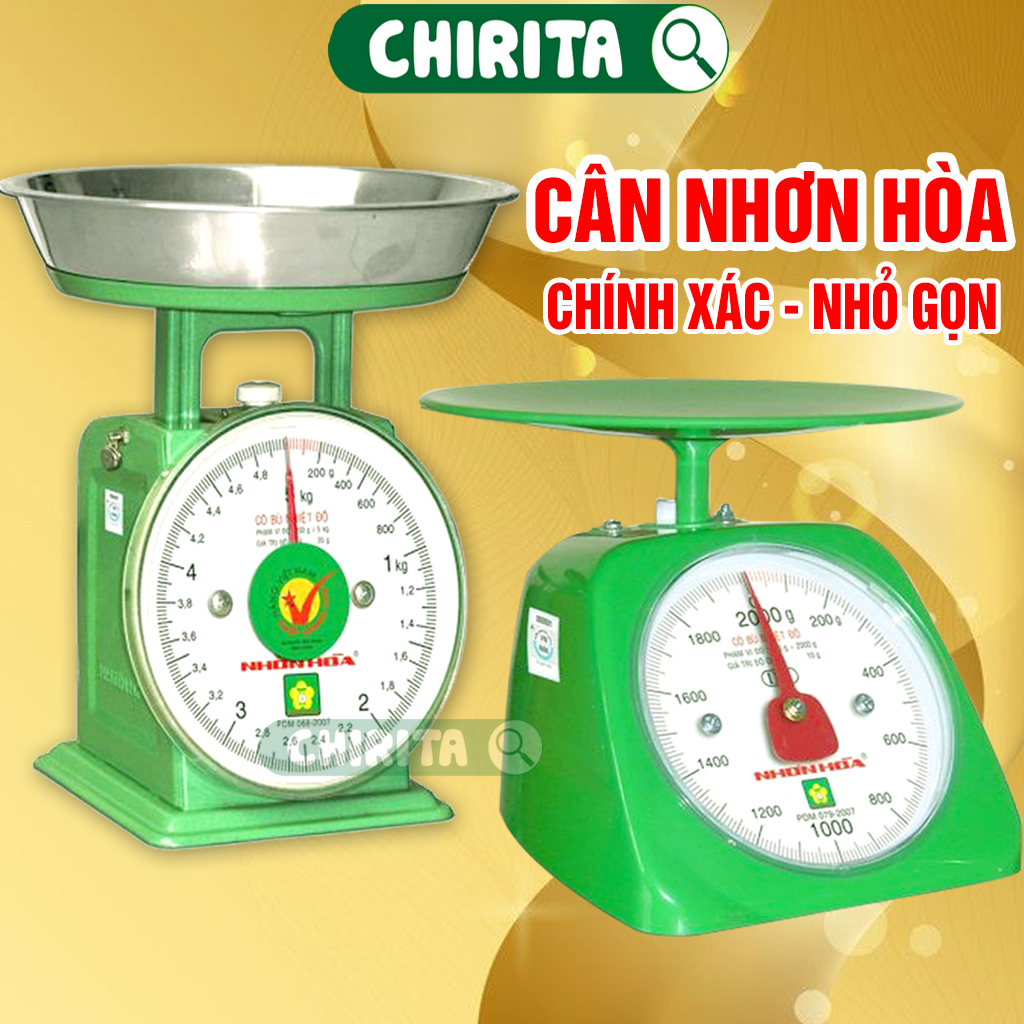 Cân nhơn hòa đồng hồ sắt / nhựa 1kg/2kg/5kg đĩa sắt nhựa - dụng cụ nhà bếp đo lường chirita