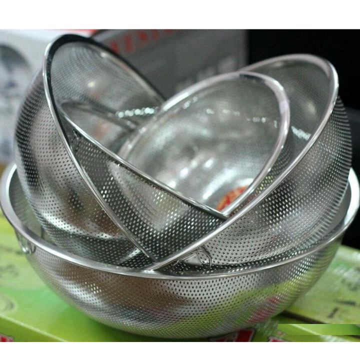 Bộ 4 rổ inox hàng xuất khẩu - Không han rỉ - Rất tiện lợi