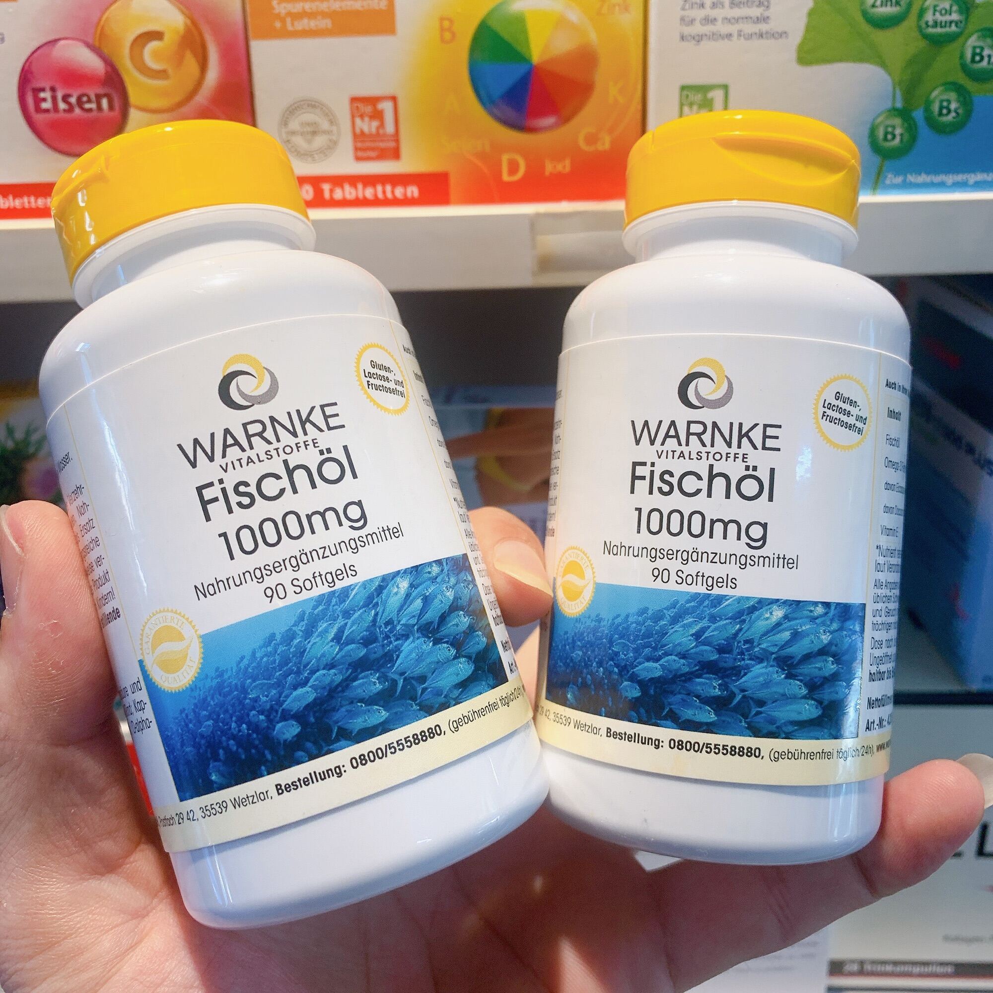 Dầu cá warnke fischöl 1000mg - 90 viên - hàng nội địa đức
