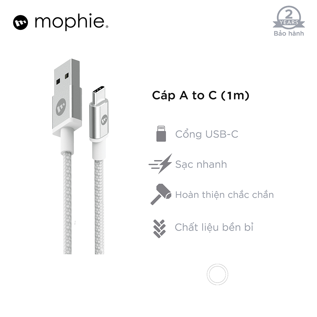 Cáp usb-a to usb-c mophie 1m