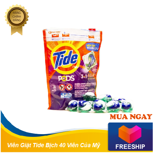 Viên giặt Tide bịch 42 viên của Mỹ