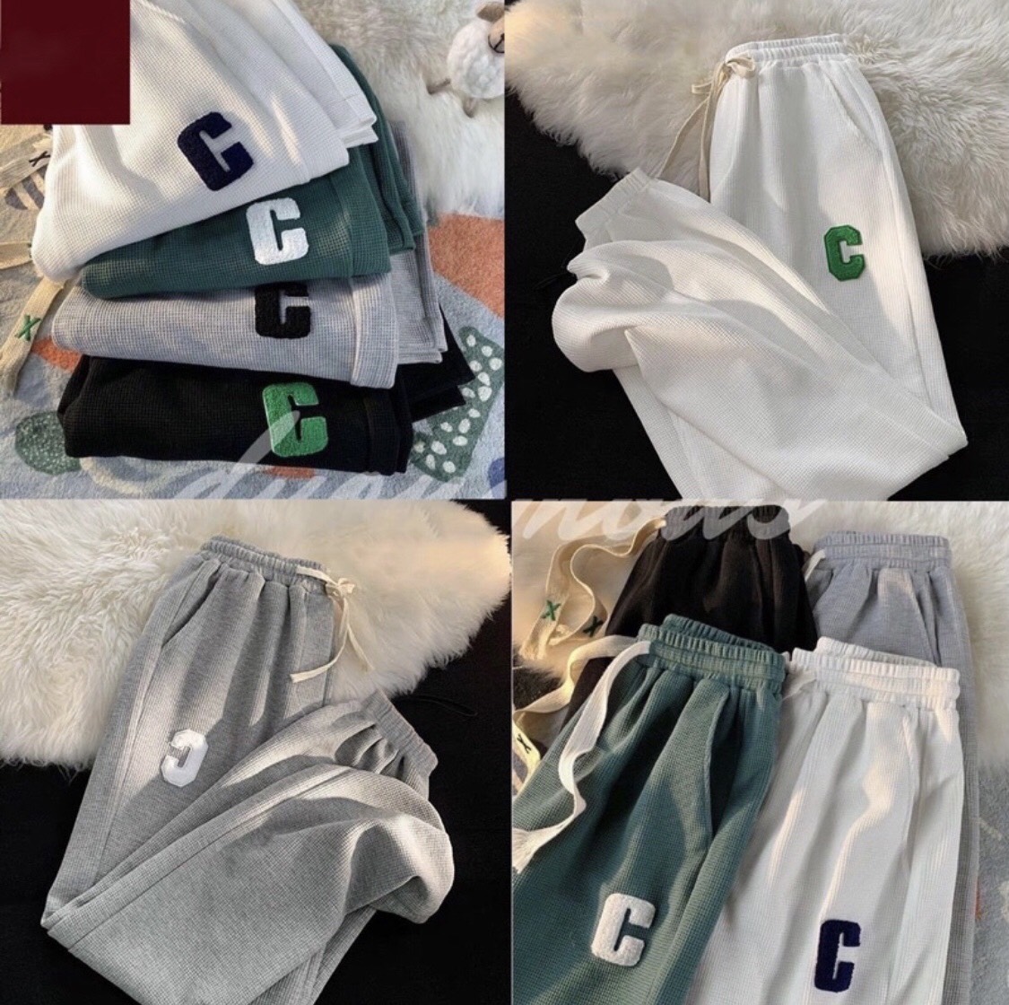Quần jogger tổ ong c basic chất dày dặn
