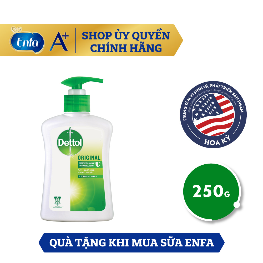 Nước rửa tay dettol kháng khuẩn – chai 250g