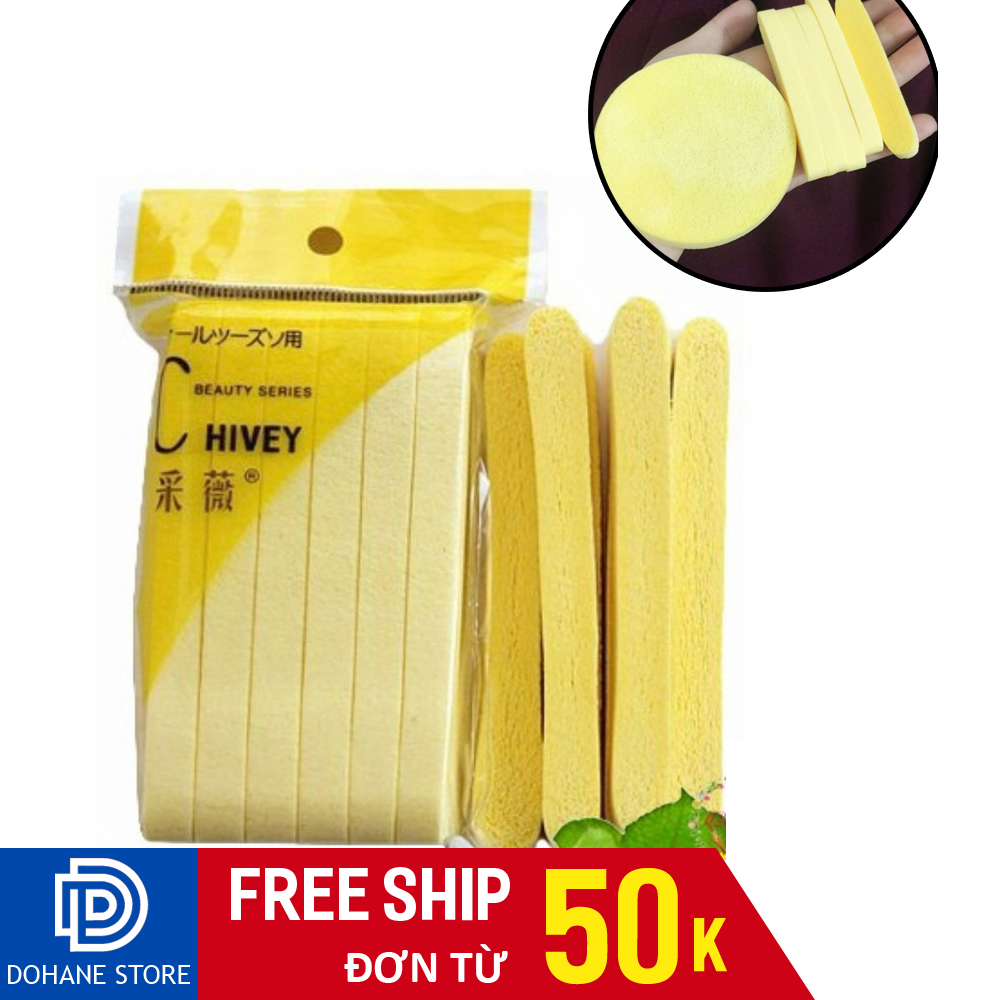 Gói 12 miếng bông nở rửa mặt bọt biển dạng nén DSBR5 spa loại 1 - Miếng mút rửa mặt bọt biển dạng nén