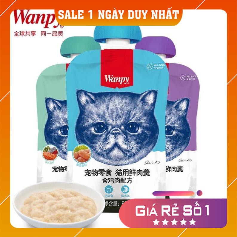 Súp thưởng wanpy nắp vặn 90g cho mèo - * - giao liên quận - miuđen petshop