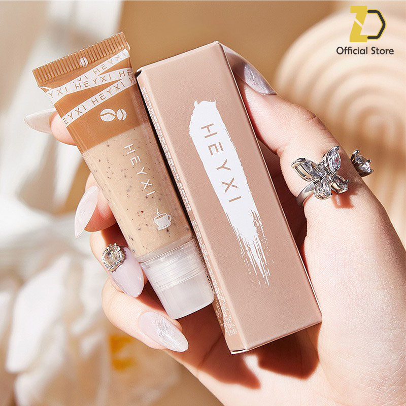 Tẩy tế bào chết môi HEYXI dưỡng ẩm dưỡng môi làm mờ nếp nhăn trên môi Coffee Lip Scrub 15g Zcos Store