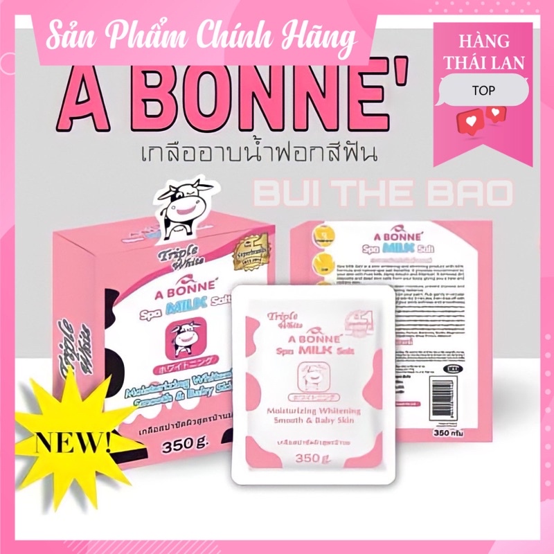 🐄 muối bò tắm trắng, tẩy tế bào chết a bonne milk salt chính hãng