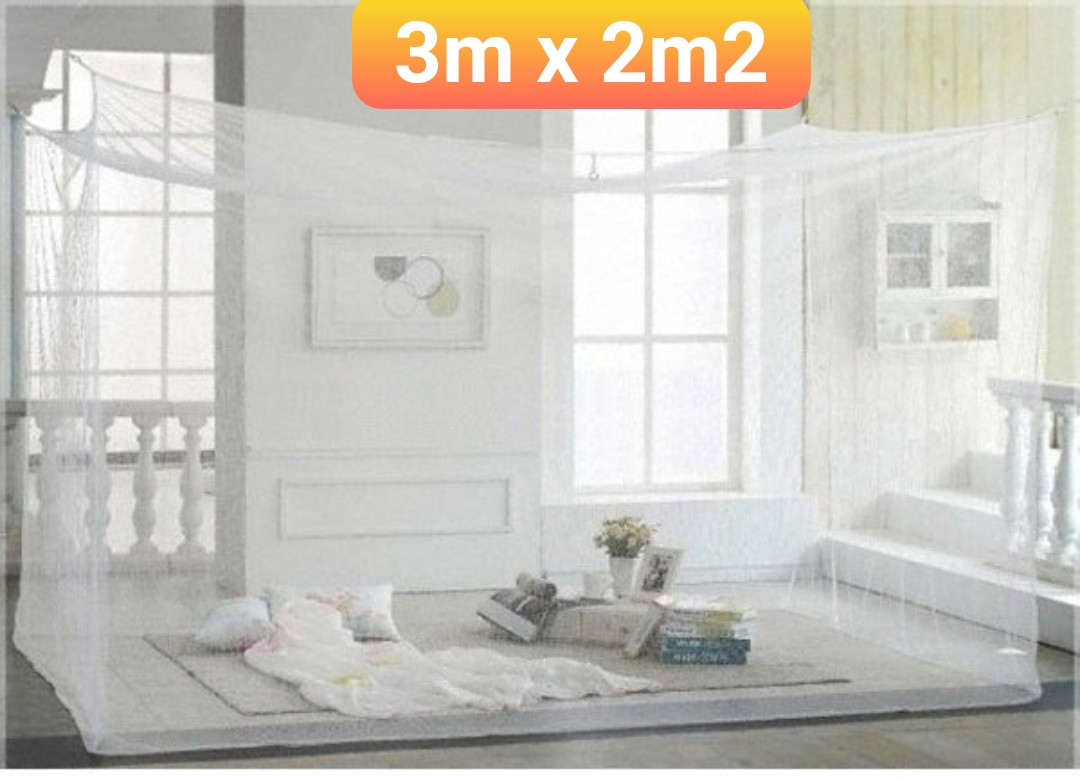 Mùng ngủ, màn ngủ, màn tuyn trắng không cửa kích thước 3m x 2m2 loai to cỡ đại