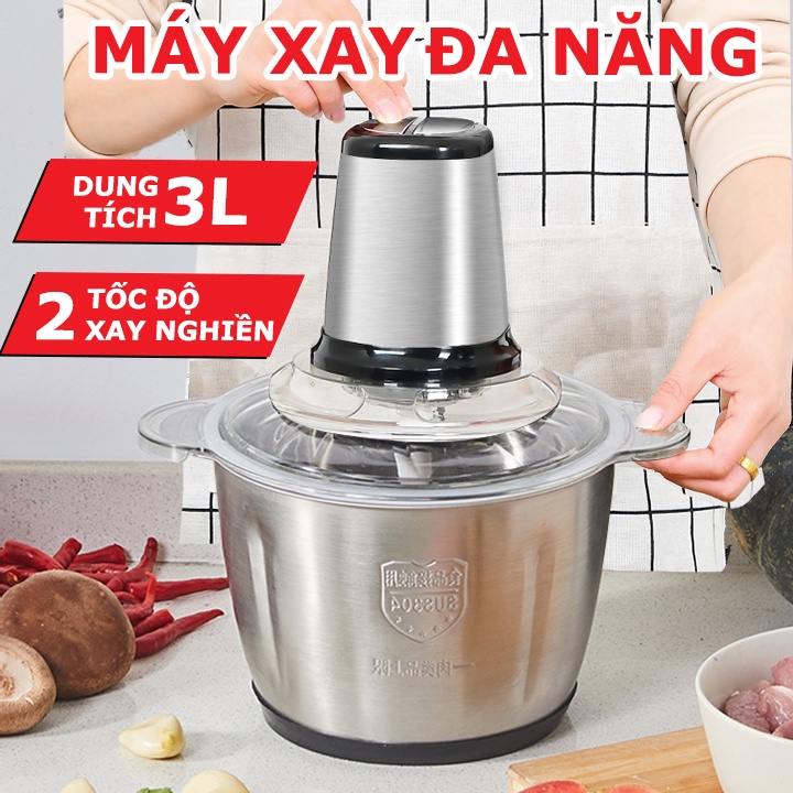 ✔️ Máy Xay Đa Năng PERFECT 3L Công Suất 350W, Cối Xay Thịt Inox 4 Lưỡi, Máy Xay Giò Chả, Xay Bột Cao Cấp [BH 1 Đổi 1]