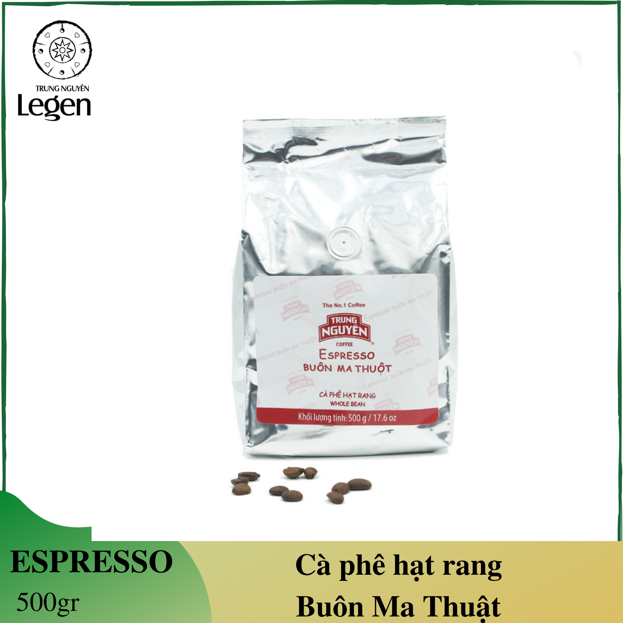 Cà phê hạt cao cấp Espresso Buôn Ma Thuột - Trung Nguyên Legend - Cà phê hạt rang