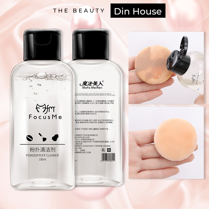 Nước rửa cọ trang điểm 150ml Focus Me dung dịch vệ sinh mút cọ