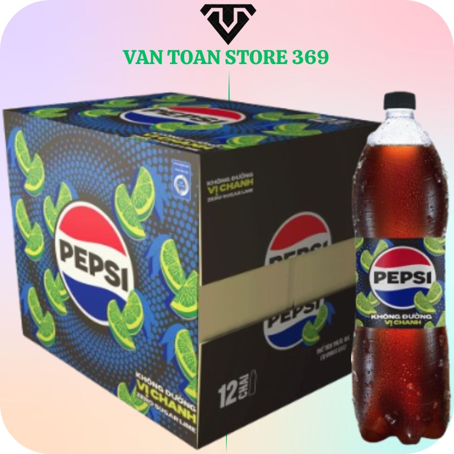 Nước ngọt có ga PEPSI không calo vị chanh chai 1.5 lít