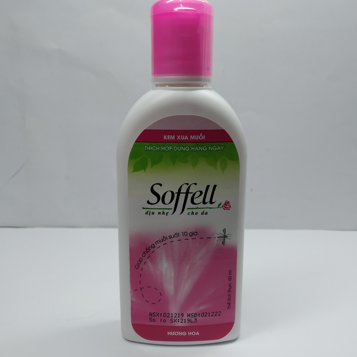 Kem xua muỗi Soffell Hương Hoa - Chai 60ml