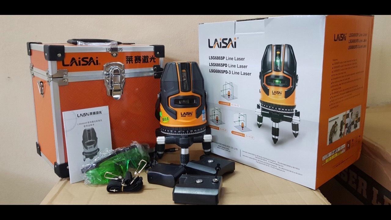 Máy cân bằng tia Laser LAISAI LSG686D 5 tia xanh