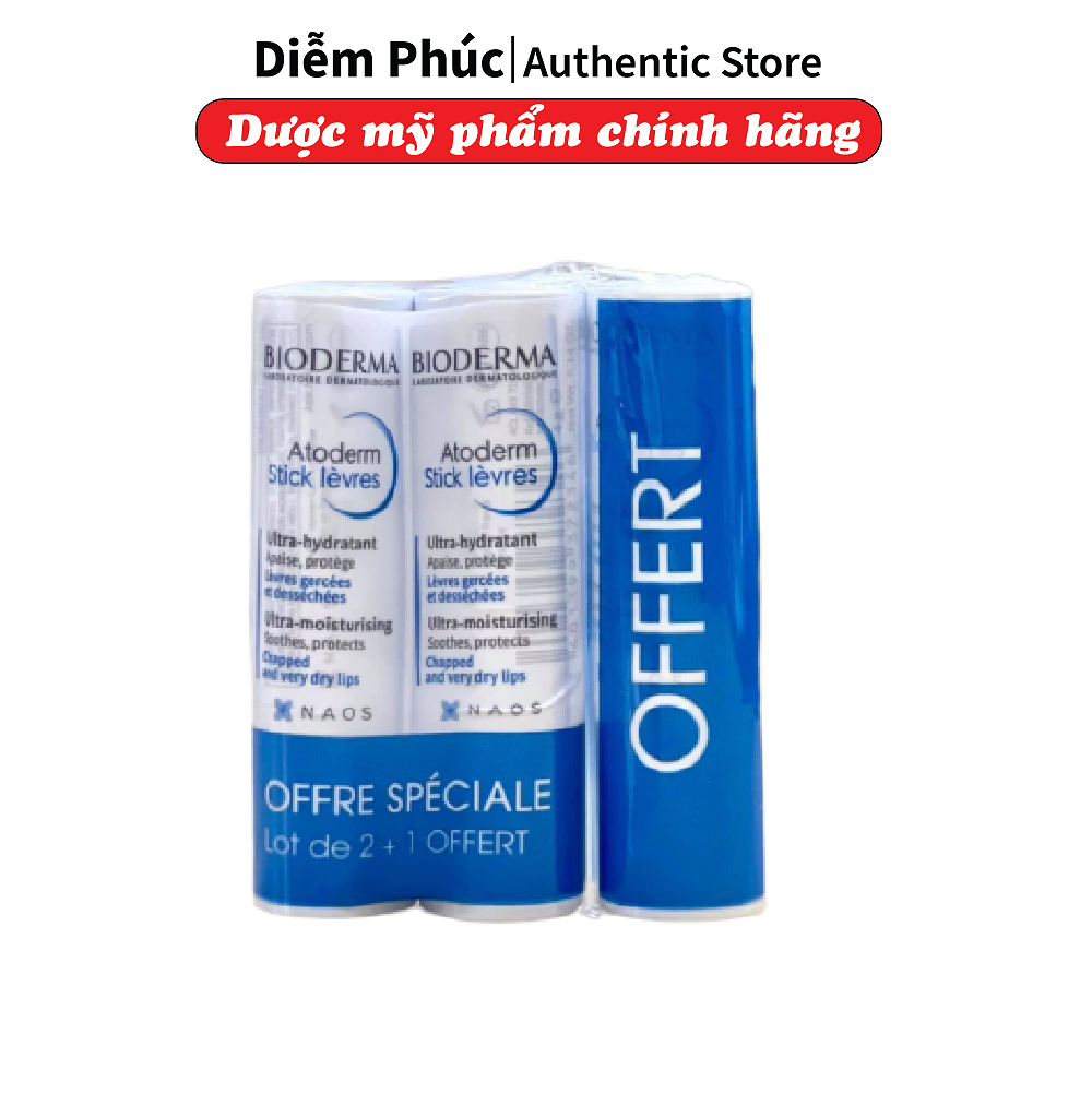 Son dưỡng môi bioderma dưỡng ẩm, làm dịu môi khô nứt nẻ