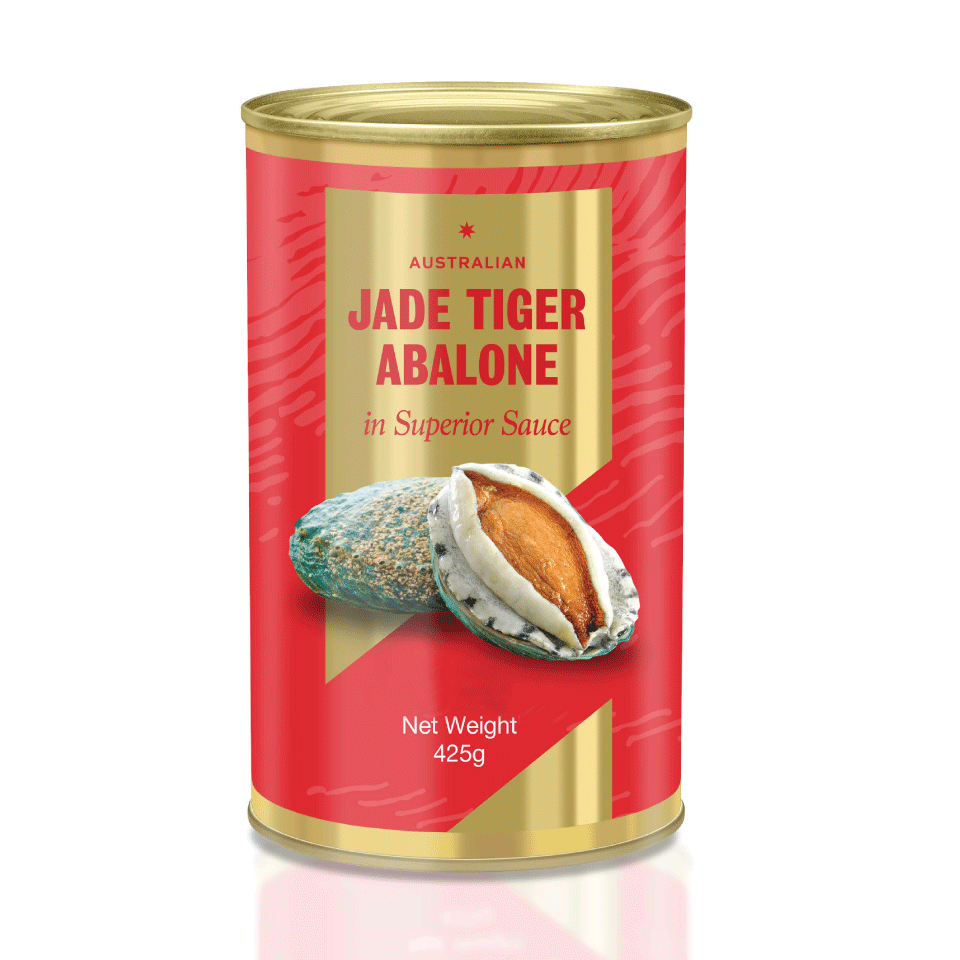 Bào ngư ngâm sốt thương hạng Jade Tiger đóng hộp 425 g